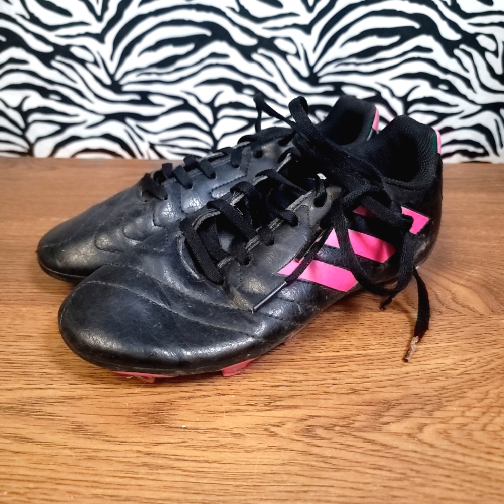 0725 Youth Girls Sz. 3 Adidas Rubber Cleats Shoes Bless23.03